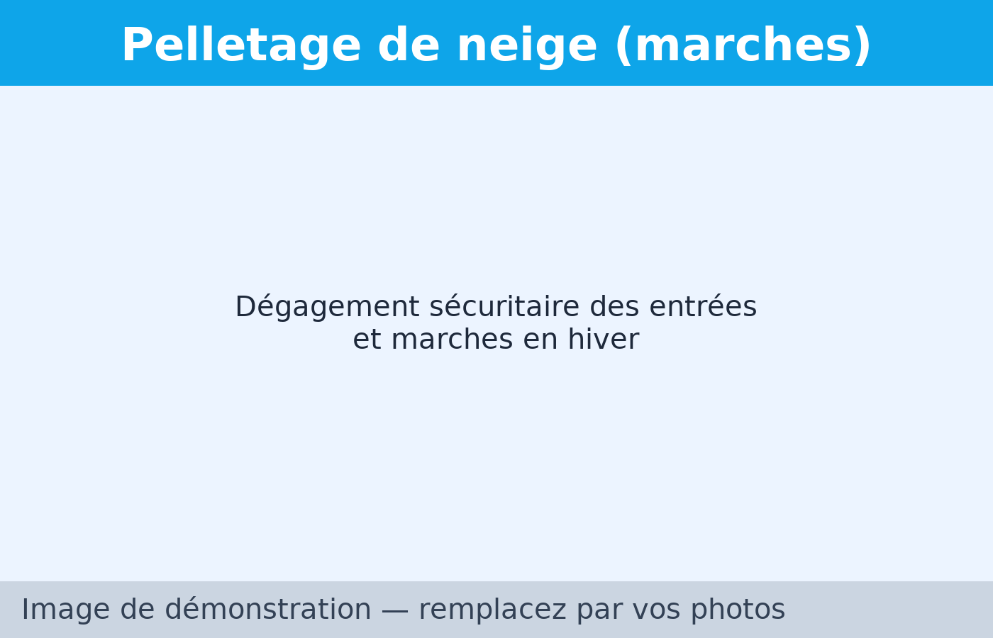 Pelletage de neige dans les marches — Multi-Services Slessa